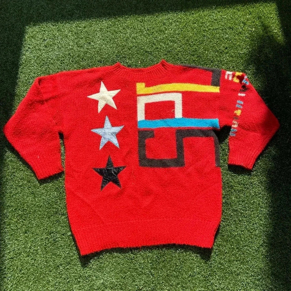 VTG 80’s Revolution Tokyo Mens Red Sweater - Picture 1 of 6